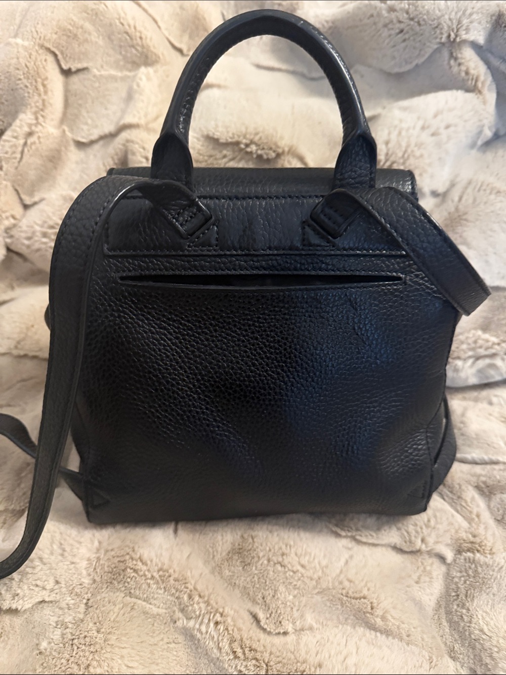 Tory Burch Black Pebbled Leather Tassel Mini Backpack - Picture 3 of 7